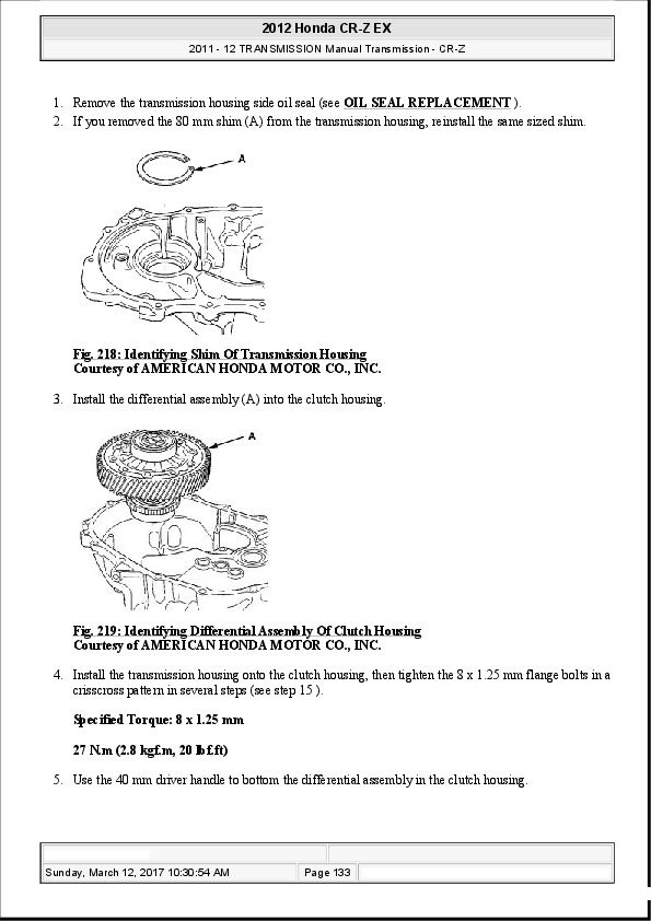 Honda CR-Z 2010-2016 Workshop Repair & Service Manual | Quality